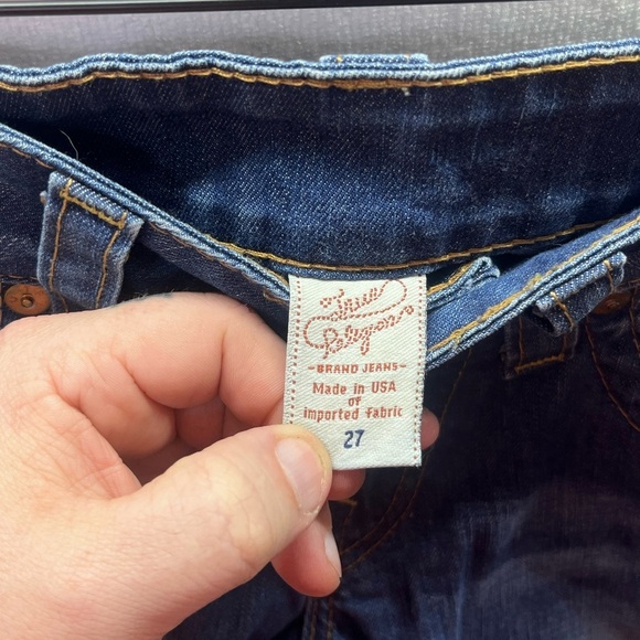 True Religion Straight Leg Flap Pocket Jeans Womens 27 waist Medium wash 1822 - Picture 3 of 13